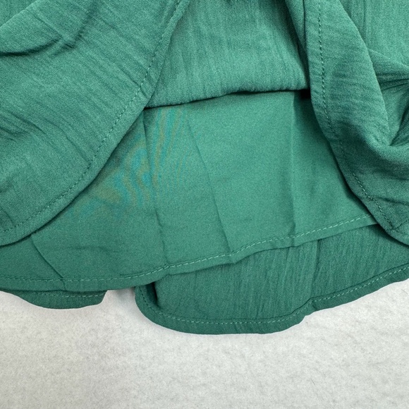 Dokotoo Off Shoulder Short Sleeve Mini Dress Women Size XL Green Smocked Tie NWT - Picture 11 of 12